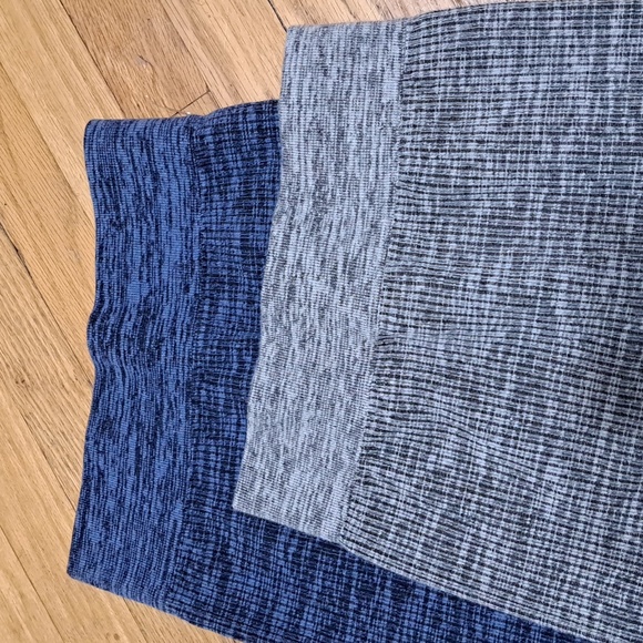 2pc Lot Seamless Ribbed Tights Leggings Blue and Grey Sz S - Picture 3 of 3